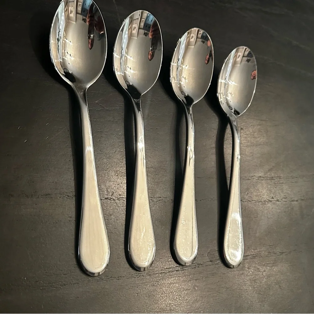 Oneida Stainless Icarus Glossy Large Serving Spoons Set of Four